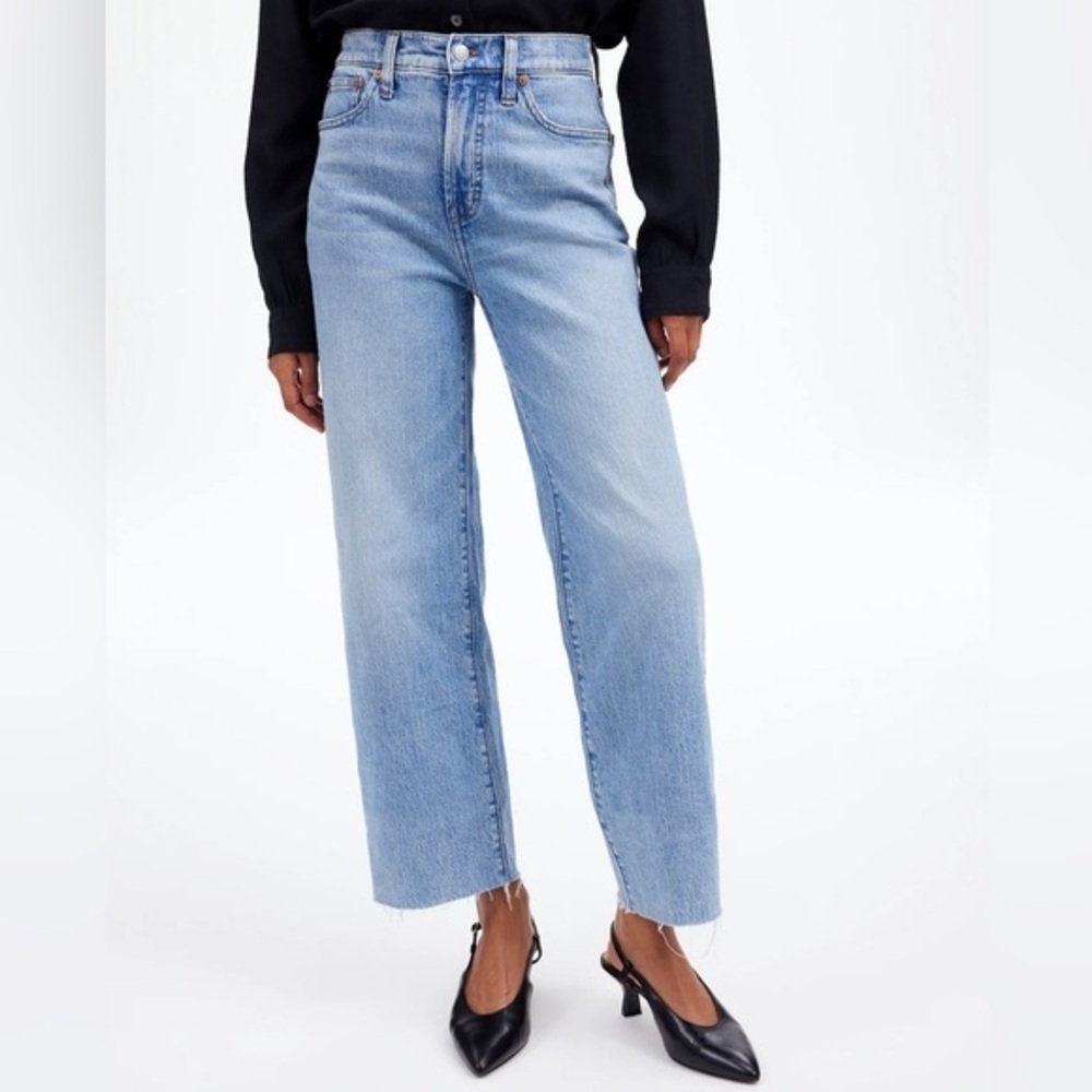 Madewell The Perfect Vintage Wide-Leg Crop Jean Altoona Wash Cotton Blend Sz 23